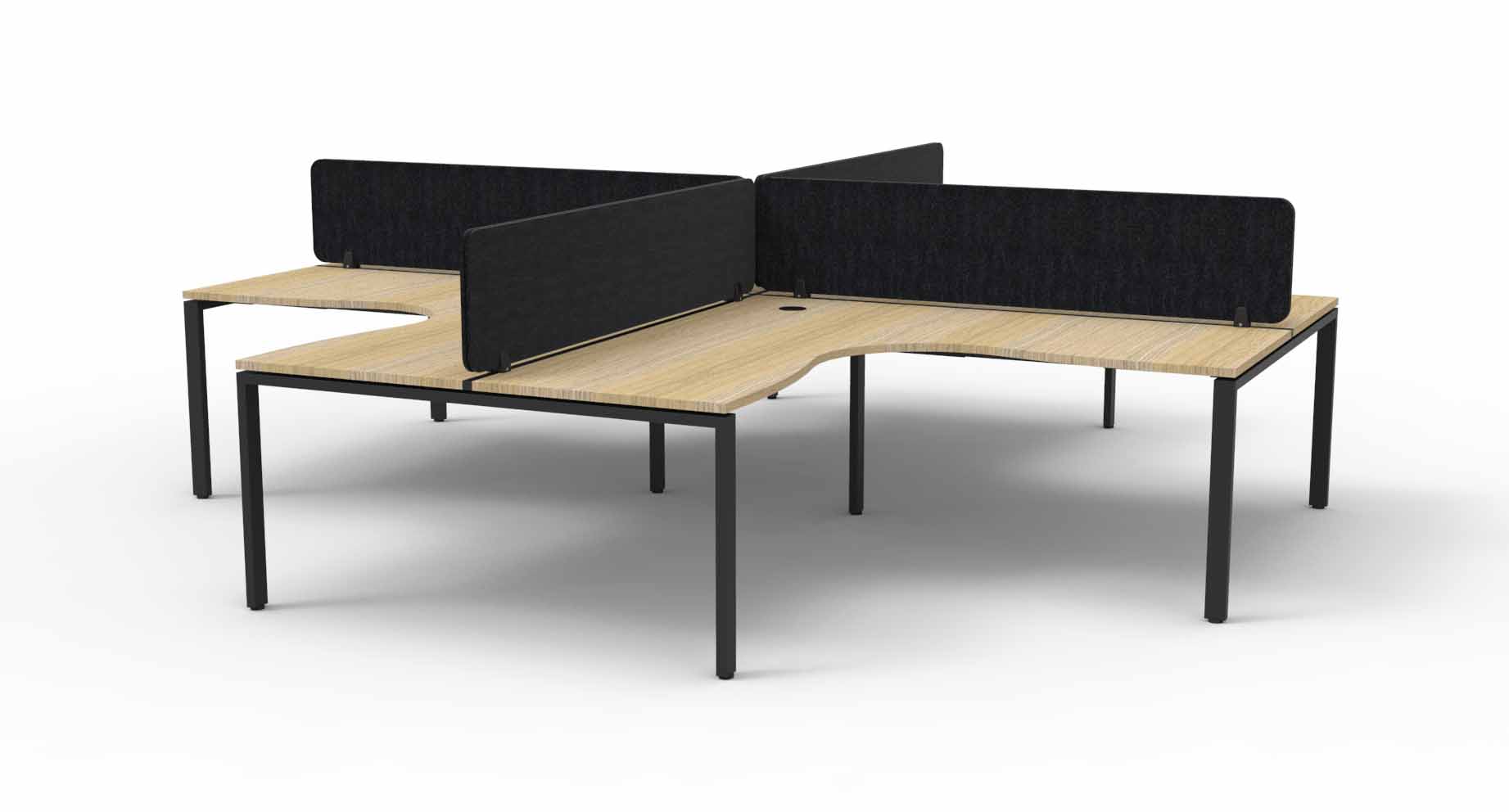 Profile 4 Person Corner Workstation - with Eco Screen